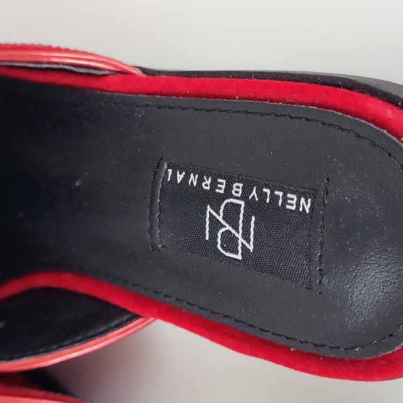 New Nelly Bernal Ms. Bling Red Rhinestone Mule Slides Size 6 - 6.5 - Picture 8 of 11